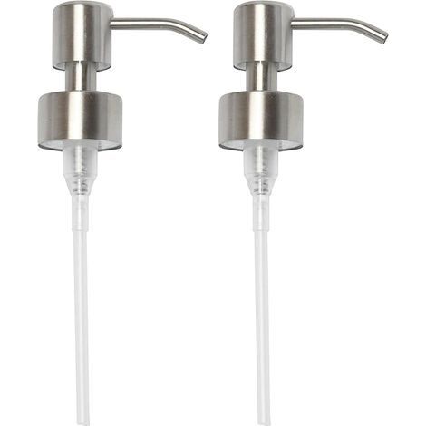 Ersatzpumpe – Edelstahl – 28-mm-Gewinde – Gebürstete, fingerabdruckabweisende Oberfläche für 22-cm-Silber-Flüssigseifenspender für Badezimmer (1/5)