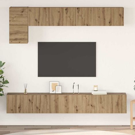 TV-Schrankset Wandmontiert 5 pcs Artisan-Eiche Holzwerkstoff