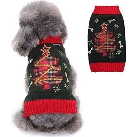 pair Pull de Noël pour chien de compagnie (Arbre de Noël vert armée,XS)-Fei Yu (1/3)