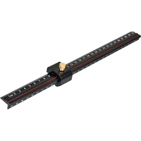 Règle en forme de L avec butée coulissante réglable - Équipement de mesure d'atelier pour travaux détaillés dans la construction d'intérieur - Accessoire de mesure de menuiserie (1/4)