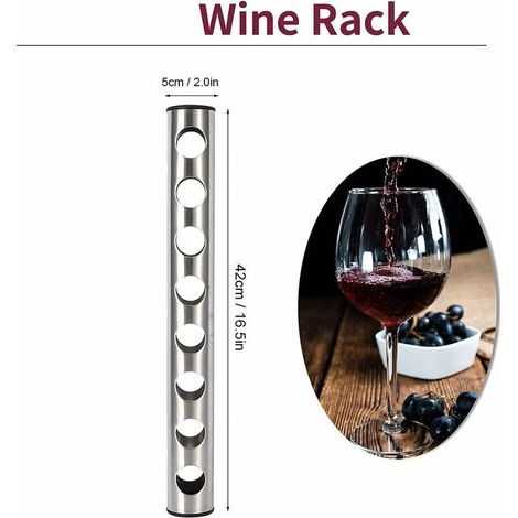 Bouteilles de vin, support à vin en acier inoxydable, support mural vertical pour bouteilles de vin rouge pour accessoires de bar à domicile (mèche) (1/4)