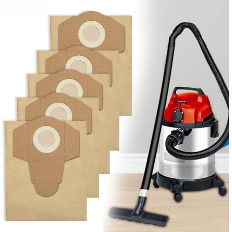 Lot de 5 sacs de 20 l pour aspirateur BT-VC 1250S/TC-VC 18/20 Li - Papier résistant, Ø 65 mm