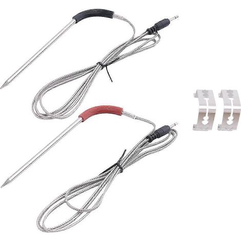 Filiyano-Lot de 2 sondes de température de rechange pour barbecue et fumoir Weber, avec accessoire de fixation Hopea. (1/5)