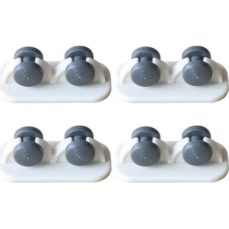 8 Pièces Mini Roulettes Auto-Adhésives Petit Roulettes Collant Plastique pour Meubles Bacs Chariot Table Pouf Stockage Conteneur (Blanc, Roue à Sens Unique) (1/4)