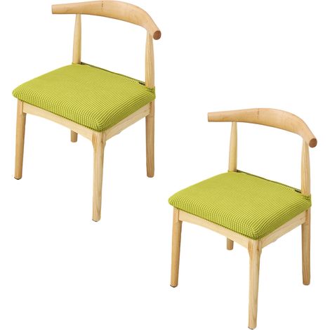 Lot de 2 housses de siège de chaise - 15 vert émeraude jaune (1/5)