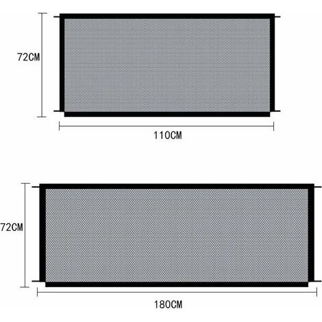 Magic Pet Door Pliable Portable Dog Isolation Net Rétractable Baby Safety Door Convient pour Stairway Aisle Bedroom DoorLarge 180 72 (crochet solide) (1/3)