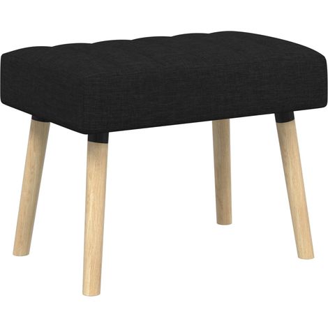 Channel-Tufted Bench Black 60 x 40 x 45 cm Fabric vidaXL (1/5)