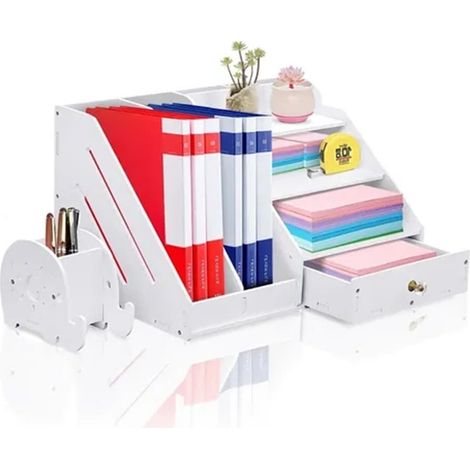 TrAdE Shop Traesio - Organizer Da Scrivania Multifunzionale Portadocumenti Oggetti Con Supporto Cellulare 62191 - (1/5)