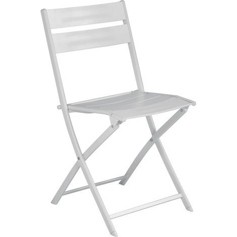 Set 2 sedie salva spazio per esterni in alluminio bianco con struttura pieghevole (1/5)