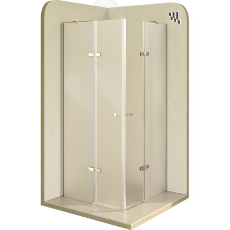Mampara de Ducha Alice 70x90x190cm NO REVERSIBLE Puerta abatible, Ajuste 69,3-71,3x89,3-91,3cm Perfiles Cromados, Cristal satinado 6mm (1/5)