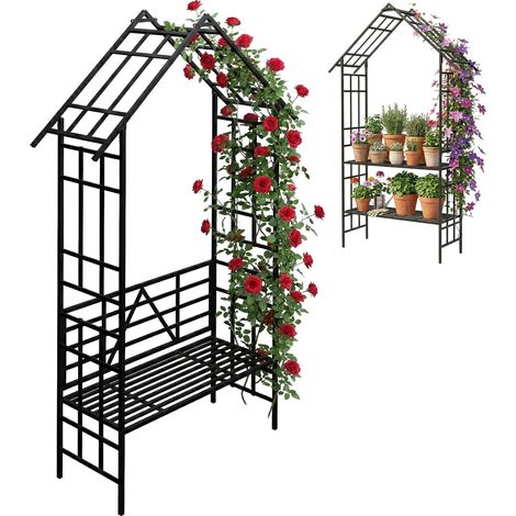 Arche à Roses, avec Banc ou jardinière, pour Jardin (1/5)