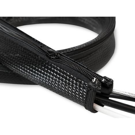LINK E20119 Guaina AVVOLGICAVI Chiusura Zip MT 2 Diametro, Nero, 2 Meter Length x 50 mm Width (1/4)