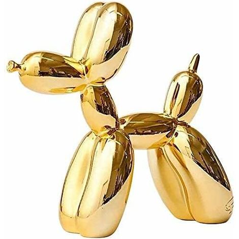 Résine Ballon Chien Artisanat Animal Art Sculpture Style Nord-européen pour Table Bureau Décor Placage Oeuvre,Or 10cm (1/5)