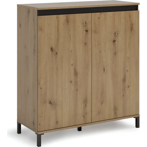 Credenza Soggiorno 2 Ante 100x110 cm Finitura in Rovere (1/4)