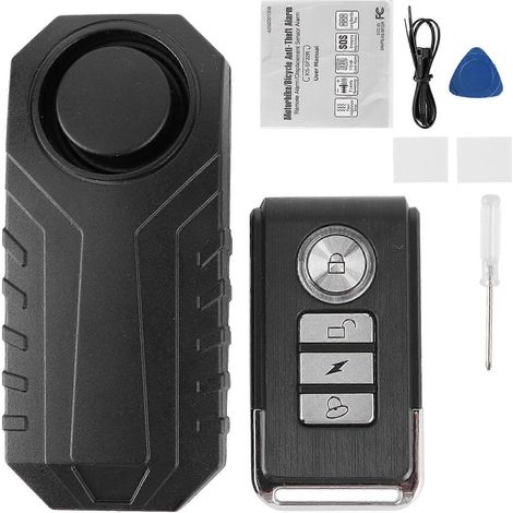 Sistema de seguridad antirrobo para motocicletas con alarma de vibración inalámbrica y control remoto de 113 dB. (1/5)