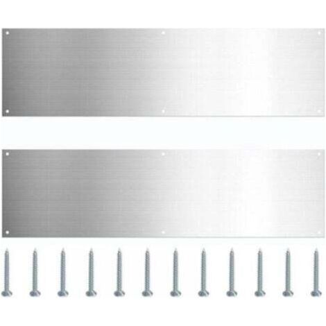 Plaques de seuil en acier inoxydable – Lot de 2, 90 x 6 cm, résistantes aux rayures, avec vis pour portes intérieures/extérieures