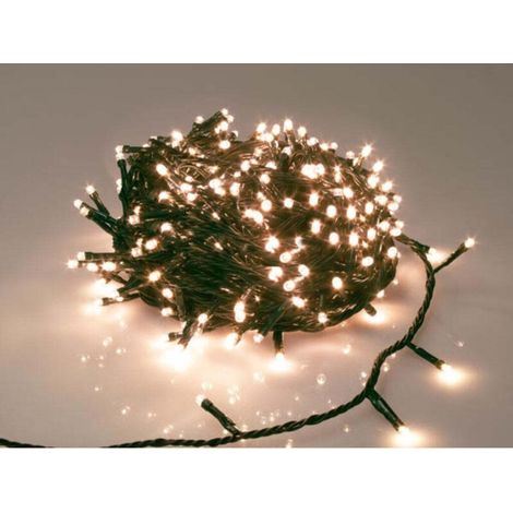 Guirlande Lumineuse Led - 40 M - 600 Led - Blanc Arizona - Fil Vert - Modulateur 8 Effets - IP44 - 31 V Ac