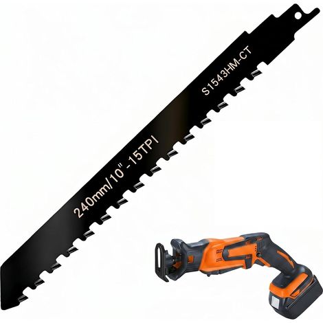 Lame de Scie Sabre 240 mm, Lame Scie Sabre Brique, Lames de scie alternative de maçonnerie pour Couper Brique Parpaing Béton Cellulaire et Fibrociment (1/5)