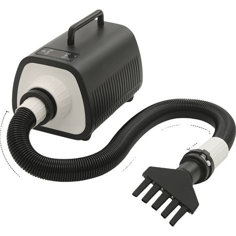 Sèche-cheveux pour animaux, outil de toilettage professionnel, vitesse et température réglables, noir (1/2)