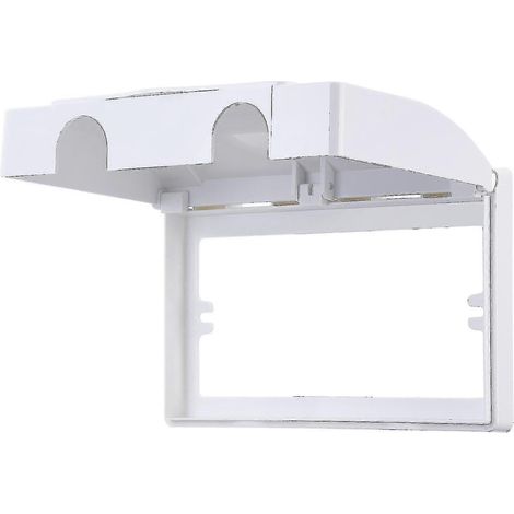 Cache-prise électrique double, boîtier de sécurité enfant, blanc (1/5)