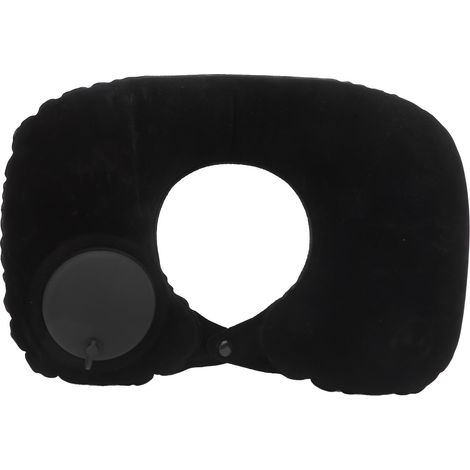 Coussin gonflable en forme de U, appui-tête souple protection cervicale pour voiture bureau avion (Noir) (1/5)
