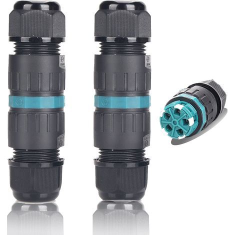 2-Pack 5 broches M25 connecteurs de câbles étanches IP68 Ø5mm-Ø14mm TÜV Manchon de raccordement électrique extérieur-5 broches pour jardin et câble souterrain (1/5)