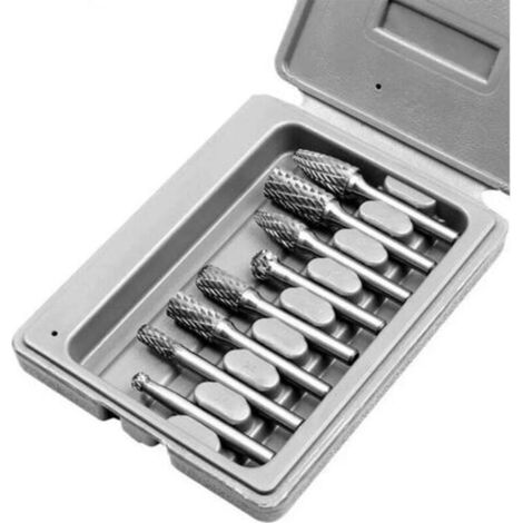 Double Rotary Electric Rotary File Carbide Steel Diameter 6-12 mm For Metal and Wood Grinding Set of 8 Pieces (1/5)