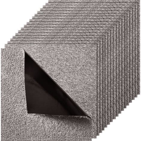 VEVOR Piastrelle per Moquette, 457 x 457  mm 10 Pezzi, Tappeto Quadrato Modulare, Pavimento Morbido Imbottito per Copertura Senza Cuciture 2,09 ㎡, per Soggiorno Camera da Letto, Marrone Scuro