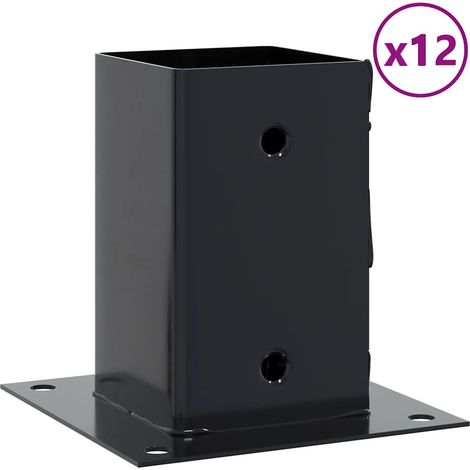 Bases de poteau carrées 12 pcs anthracite 91x91 mm vidaXL