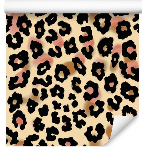 Carta da parati effetto pelle animalier marrone, crema e nera per soggiorno e camera da letto 50x1000 (1/5)