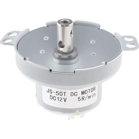 Nazalus-Vente JS-50 DC Micro-moteur à Engrenages en Métal Accessoires de Moteur Électrique de Plaque Tournante de Moteur Synchrone Électrique de Vitesse pour Présentoirs Artisanat Luminaires 5RPM (1/5)