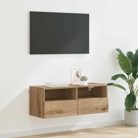 vidaXL Mobile TV da parete Rovere artigianale 80 x 30 x 30 cm