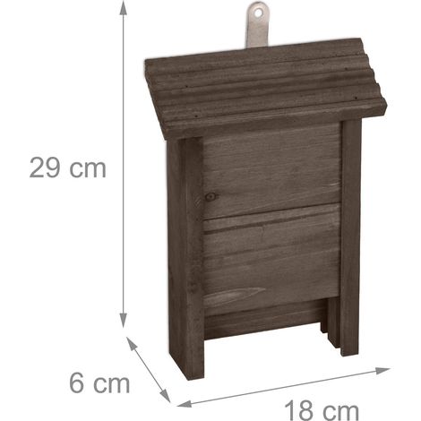 Nido da appendere in legno naturale per pipistrelli 30 x 20 x 15 cm rifugio per allevare i piccoli in abete marrone 130013145