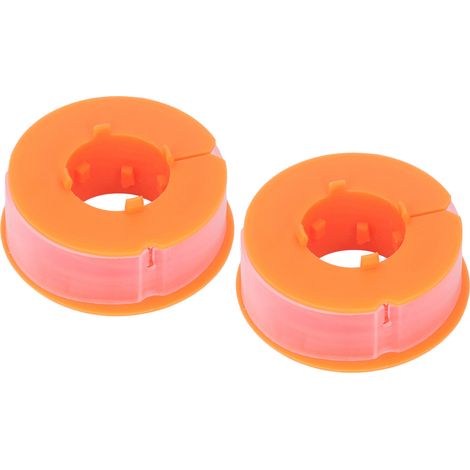 Lot de 2 bobines de fil orange compatibles BOSCH ART 30, ART 30FA, PRT 30, PRT 30FA pour coupe-bordure (1/5)