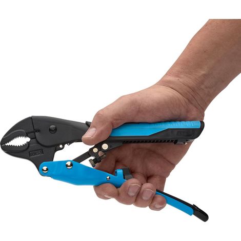 Pince de verrouillage à réglage automatique de 25,4 cm – Mâchoire courbée, poignée souple, libération rapide, pince réglable robuste pour tuyaux et métal (1/5)