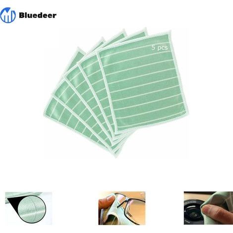 5pcs Chiffon Bambou Lunette, Microfibre Bambou pour Lunettes, ecran, visière, Bijoux, Montre - Nettoyage Lunettes de Vue Efficace - Chiffon Microfibre ecran - lingettes réutilisable (1/5)