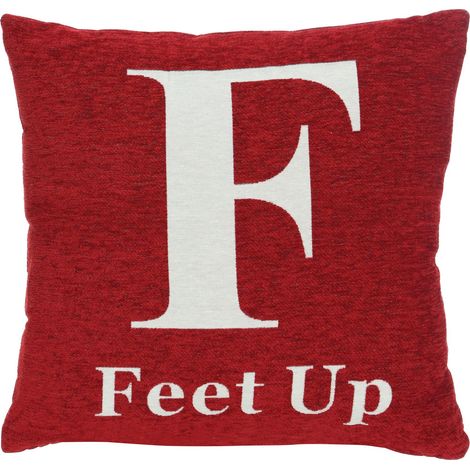 Premier Housewares Words 'Feet Up' Red Cushion (1/3)