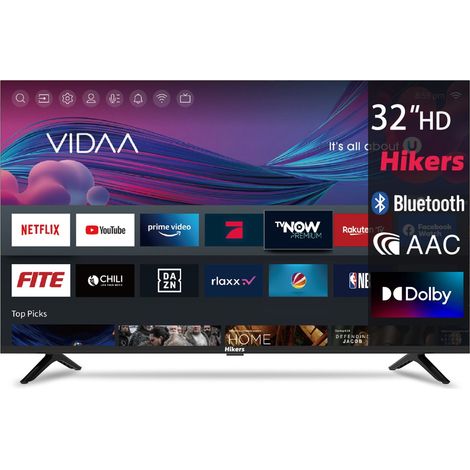 Hikers 32FZ-B Téléviseur Smart TV - Écran 32 pouces Résolution Smart HD 1366768 Soutien Android Qualité sonore Dolby Atmos - Noir (1/5)