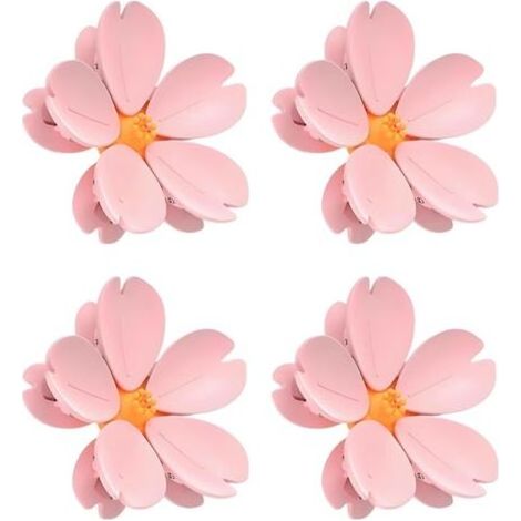 4 Pièces Magnétique Pince Sachet Alimentaire, Forme de Fleur Pince Alimentaire, Convient pour Les Réfrigérateurs, Les Armoires Métalliques, Les Bureaux, Les Cuisines et Les Cafés (1/5)