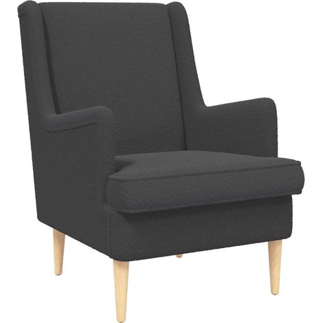 vidaXL Poltrona Grigio Scuro Bouclé
