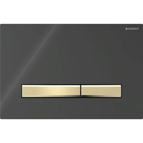Placca Geberit Sigma50 Square Nero / Ottone Doppio Tasto  115.672.DW.2 Nero