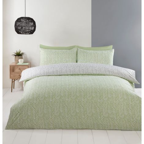 Parure de lit avec Housse de Couette et taies d'oreiller pour lit Double Vert (1/5)