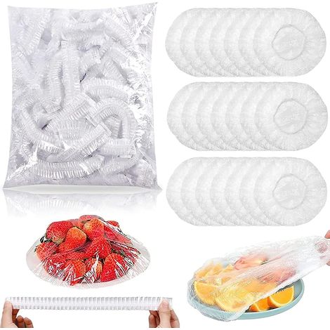 Paquet de 300 sacs alimentaires réutilisables à couvercles élastiques, anti-fuites pour garder les aliments frais. (1/5)