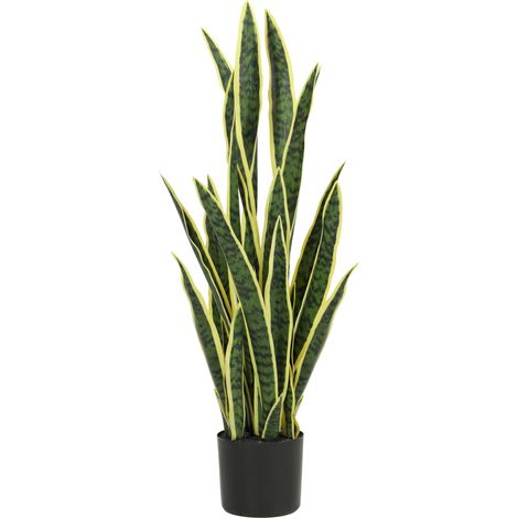 Künstliche Sansevieria im Topf für drinnen und draußen mit 21 formbaren Blättern, Ø 20 x 90 cm (1/5)