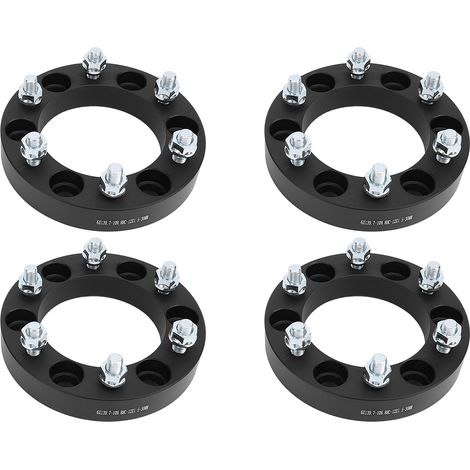 Entretoises de roue à 6 goujons, 30MM, 4 pièces, adaptateurs de remplacement en alliage d'aluminium pour Mitsubishi L200 noir (1/5)