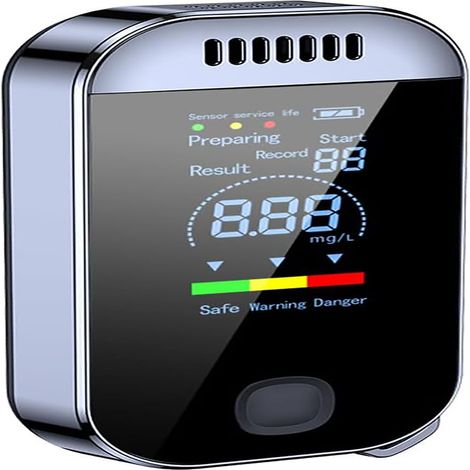 Alcootest Électronique Sans Contact - Testeur d'Alcoolémie Portable Haute Précision, Rechargeable USB Écran LED & Alarme Numérique (1/5)
