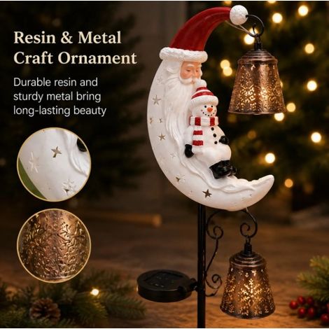 Conception de la lampe solaire à piquer Lune de Noël -- Lampe solaire à piquer Lune de Noël --