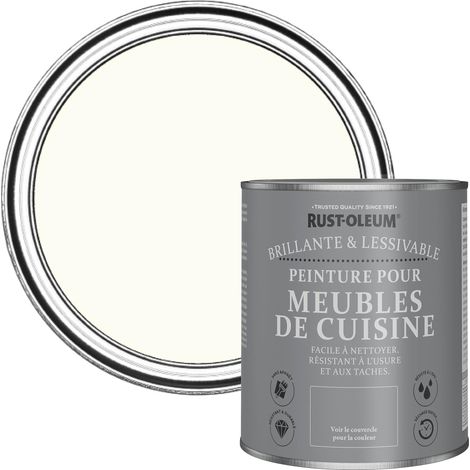Peinture Blanche pour Meubles de Cuisine, Finition Brillante - Blanc Antique 750ml (1/5)