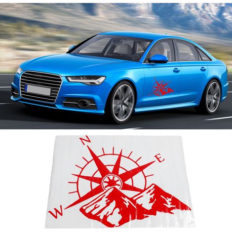 Universeller dekorativer Autoaufkleber mit Abenteurerkompass-Motiv für Heckscheibe und Stoßstange (Referenz: D-1187) Rot (1/5)