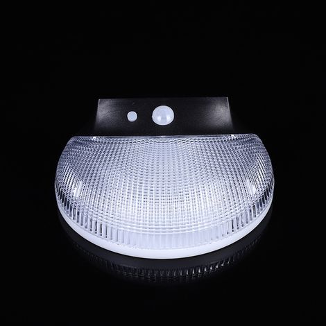Runde Solar-Außenleuchte mit Bewegungsmelder, weiße Wandleuchte 12 x 11,4 cm, Verpackung enthält 1 Lampe (1/5)